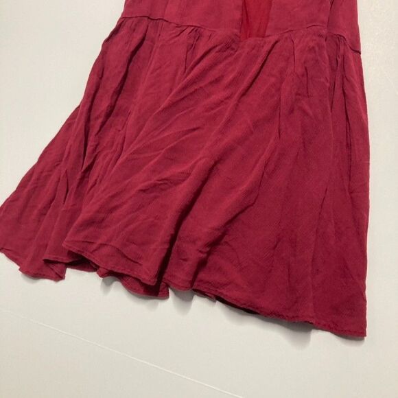 Intimately Free People Raspberry Red Mesh Illusion Peplum Blouse Women's Mediumo - Picture 8 of 11